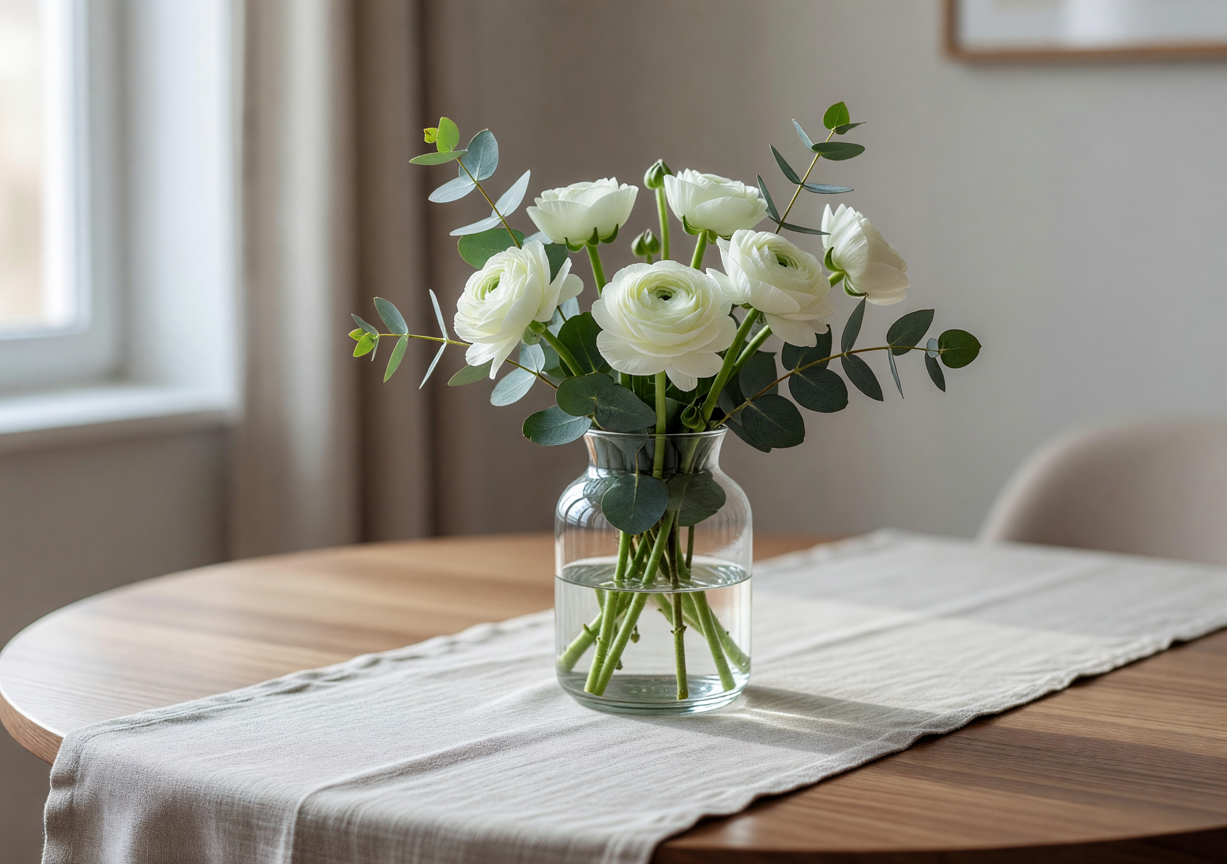 Fresh flowers vase table