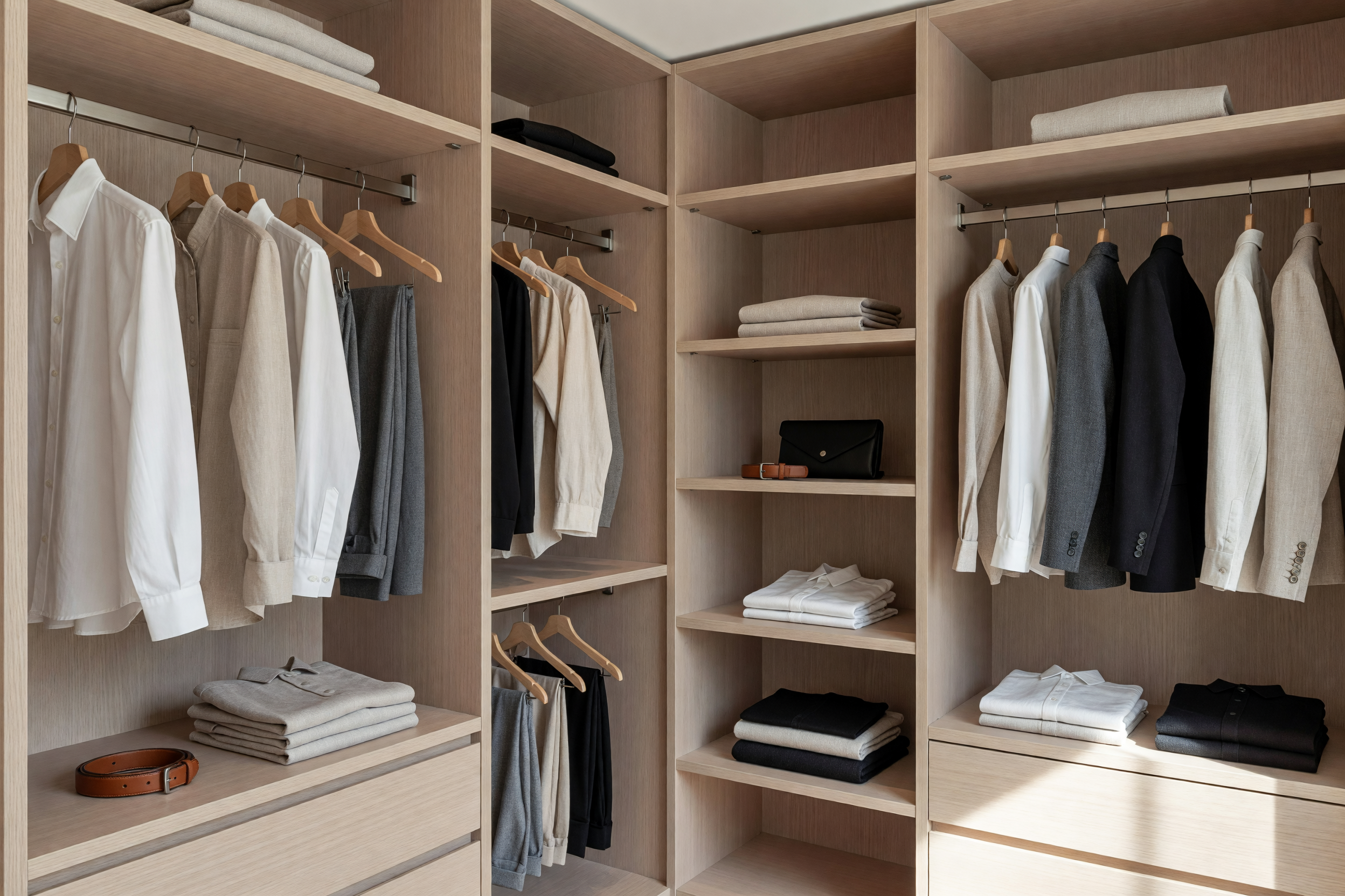 Minimalist wardrobe interior